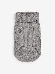 Charcoal Grey Cable Stitch Dog Jumper - Image 7 of 9