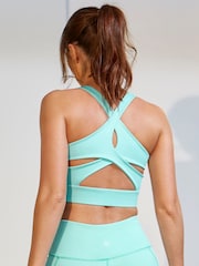 Pour Moi Blue Energy Mesh Insert Crop Top - Image 3 of 5