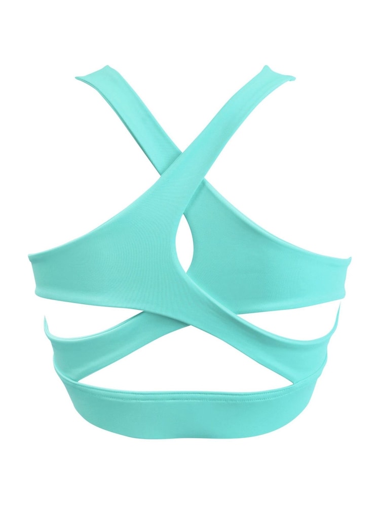Pour Moi Blue Energy Mesh Insert Crop Top - Image 5 of 5