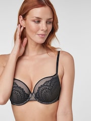 Black Push-Up Triple Boost Lace Bra - Image 1 of 4