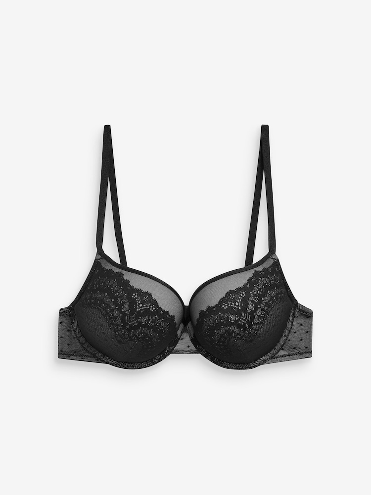 Black Push-Up Triple Boost Lace Bra - Image 4 of 4