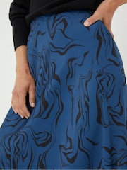 FatFace Blue Pat Marble Midi Skirt - Image 4 of 5