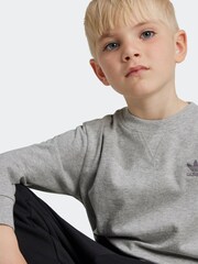 adidas Grey Kids Long Sleeve 100% Cotton Top - Image 5 of 6