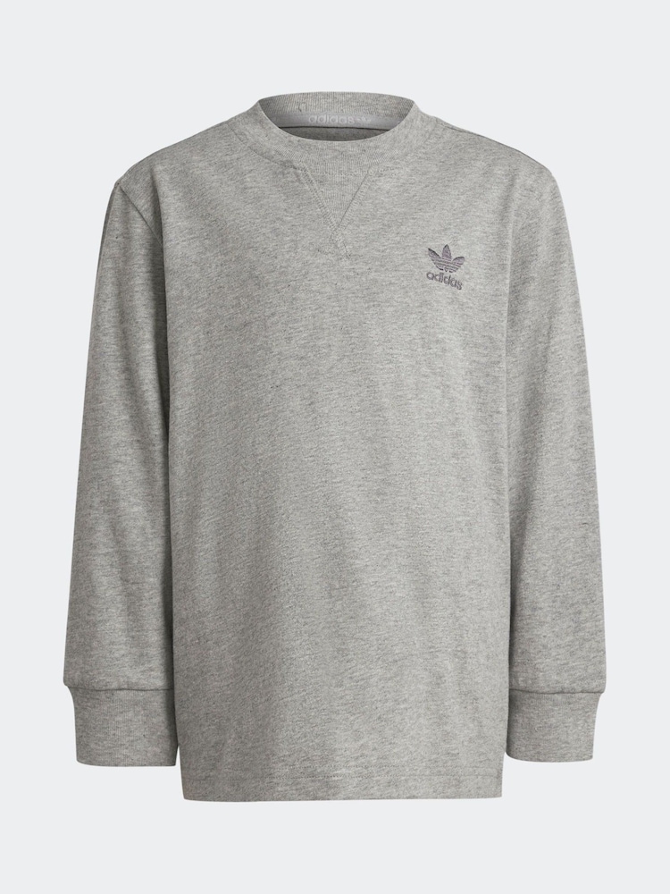 adidas Grey Kids Long Sleeve 100% Cotton Top - Image 6 of 6 adidas Grey Kids Long Sleeve 100% Cotton Top - Image 6 of 6