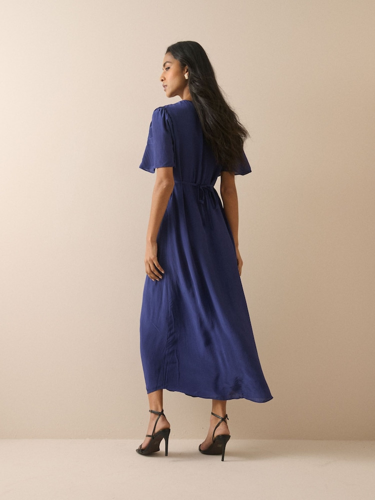 Nobodys Child Blue Lace Trim Wynne Midi Dress - Image 2 of 5 Nobodys Child Blue Lace Trim Wynne Midi Dress - Image 2 of 5