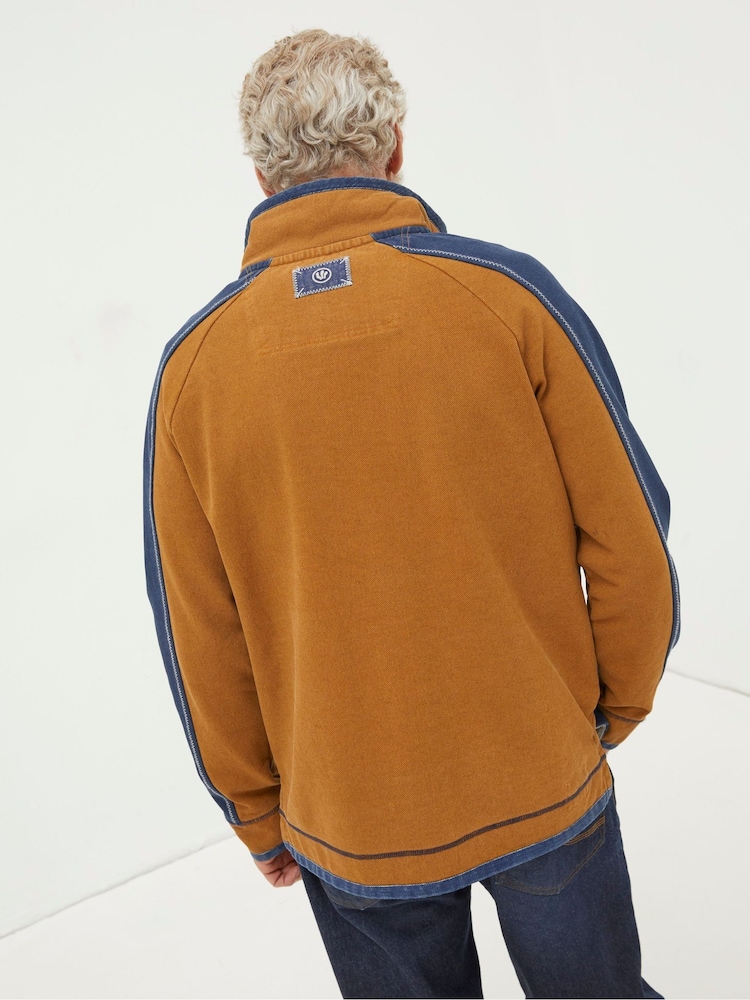FatFace Yellow Airlie Fleece Collared Sweat Top - Image 2 of 5