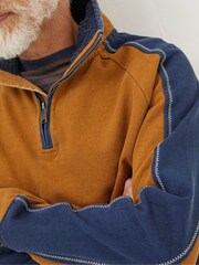 FatFace Yellow Airlie Fleece Collared Sweat Top - Image 3 of 5