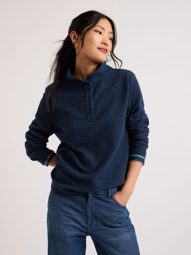 Seasalt Cornwall Blue Last Boat Sweatshirt - Image 1 of 5 Seasalt Cornwall Blue Last Boat Sweatshirt - Image 1 of 5