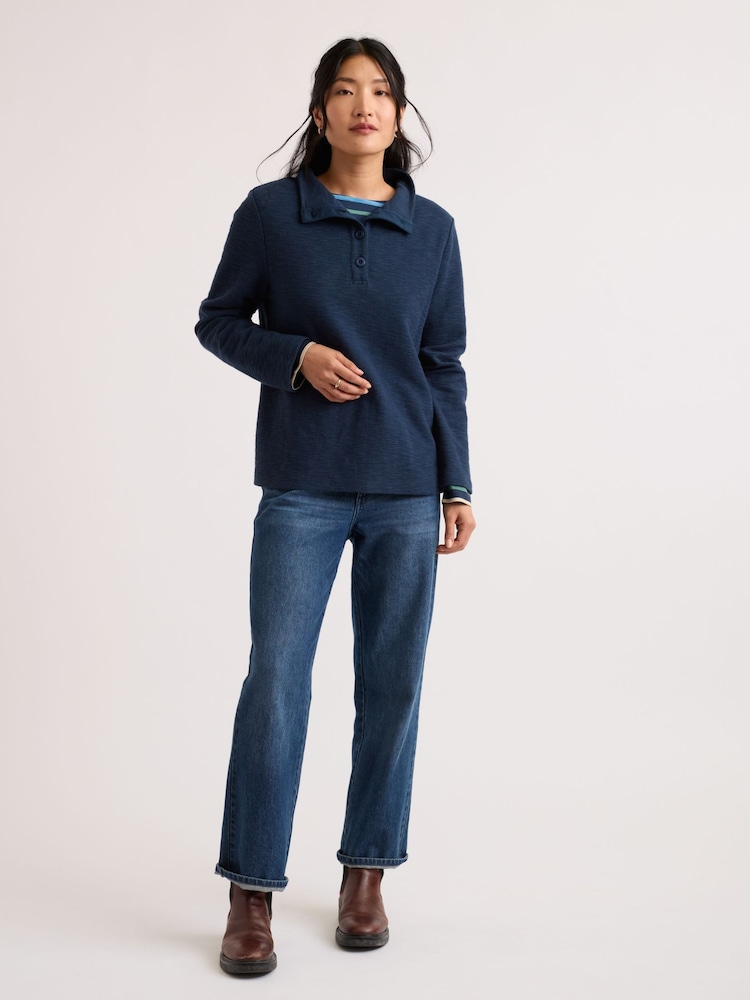 Seasalt Cornwall Blue Last Boat Sweatshirt - Image 2 of 5 Seasalt Cornwall Blue Last Boat Sweatshirt - Image 2 of 5
