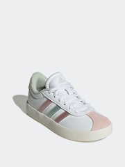 adidas White/Silver Junior Sportswear VL Court Trainers - Image 3 of 8