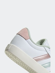 adidas White/Silver Junior Sportswear VL Court Trainers - Image 8 of 8