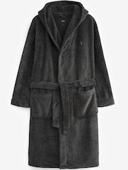 Slate Grey Supersoft Hooded Dressing Gown - Image 2 of 5