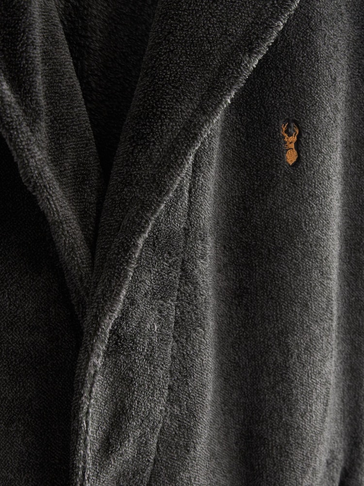 Slate Grey Supersoft Hooded Dressing Gown - Image 5 of 5