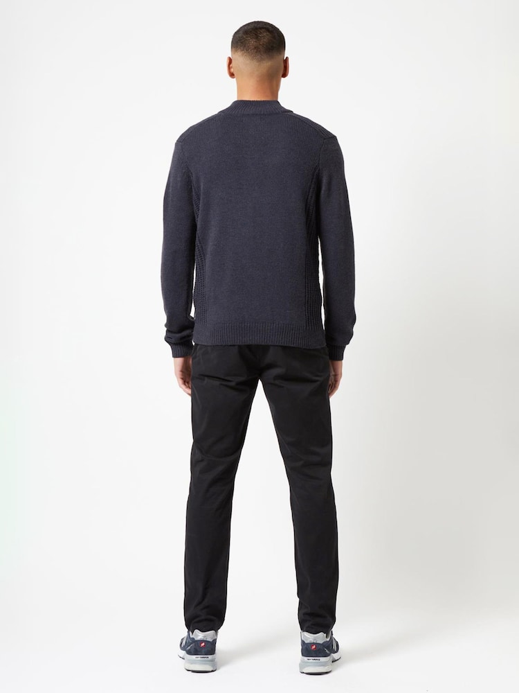 French Connection Navy Blue Navy Blue Zip Up Contrast Stitch Cardigan - Image 2 of 4