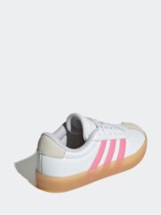 adidas White/Pink Junior Sportswear VL Court Trainers - Image 3 of 8