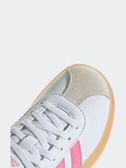 adidas White/Pink Junior Sportswear VL Court Trainers - Image 8 of 8