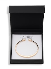 Lauren Ralph Lauren Gold Tone Crystal Boxed Cuff Bangle - Image 3 of 4