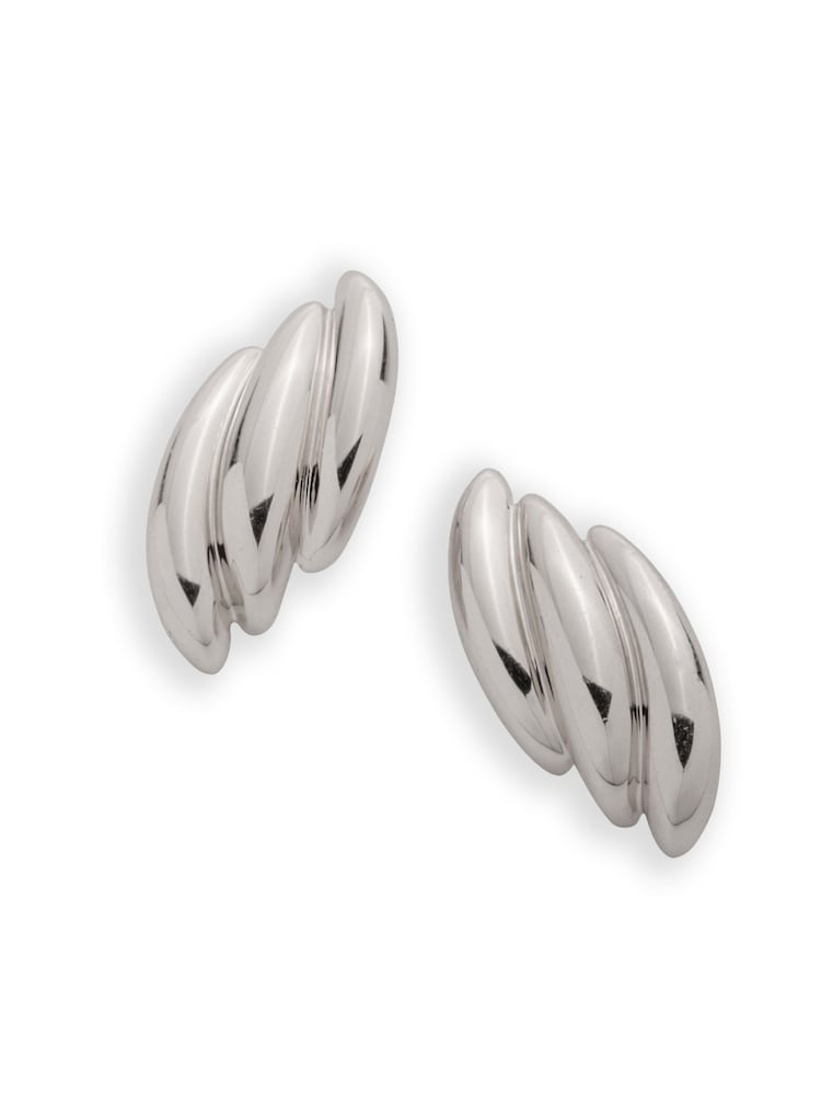 Lauren Ralph Lauren Silver Tone Puffy Stud Earrings - Image 2 of 2