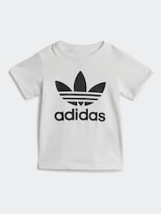 adidas originals White/Black Kids 100% Cotton Shorts T-Shirt Set - Image 2 of 7
