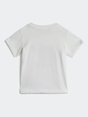 adidas originals White/Black Kids 100% Cotton Shorts T-Shirt Set - Image 4 of 7