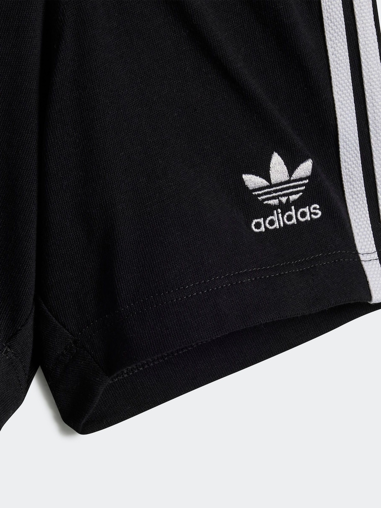adidas originals White/Black Kids 100% Cotton Shorts T-Shirt Set - Image 7 of 7