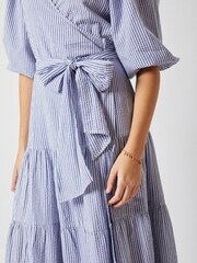 By Iris Blue Leona Stripe 100% Cotton Wrap Dress - Image 4 of 5