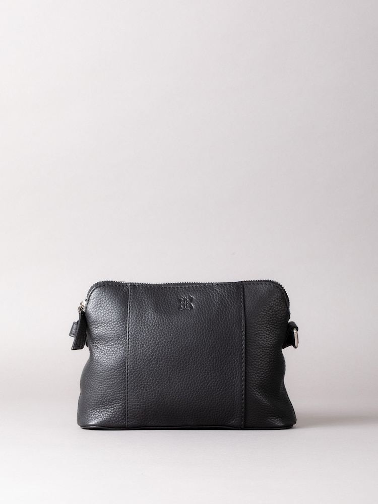 Lakeland Leather Black Alston Curved Cross-Body Bag - Image 1 of 6 Lakeland Leather Black Alston Curved Cross-Body Bag - Image 1 of 6