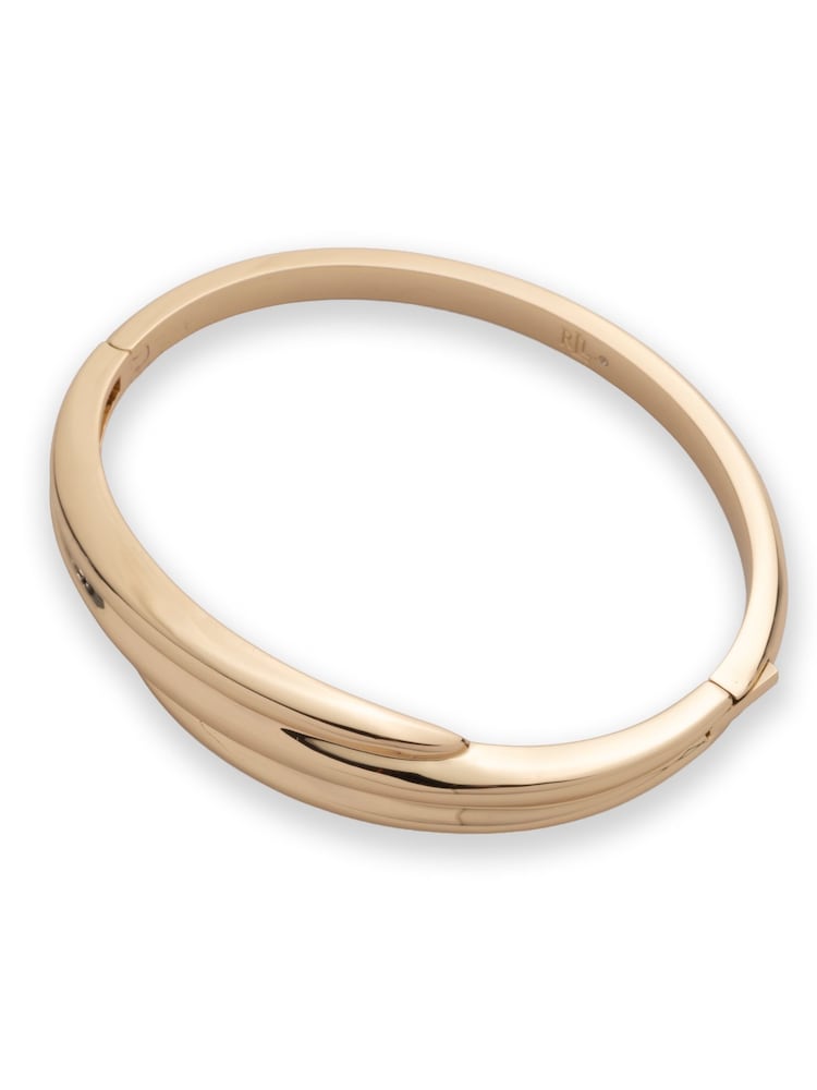 Lauren Ralph Lauren Gold Tone Puffy Hinge Bangle - Image 3 of 3 Lauren Ralph Lauren Gold Tone Puffy Hinge Bangle - Image 3 of 3