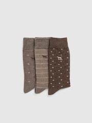 Rodd & Gunn Brown Seacliff Multi Socks 3 Pack - Image 3 of 3