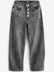 Grey Button Front Wide Ankle Leg Jeans - Image 1 of 1