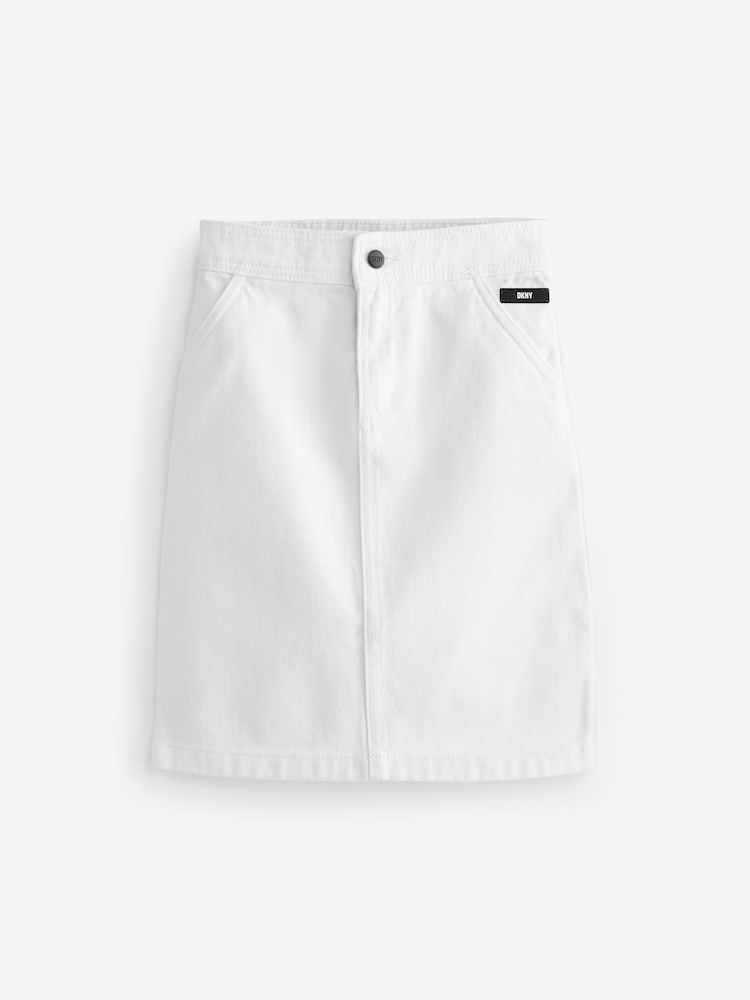 DKNY Denim Midi White Skirt - Image 1 of 2