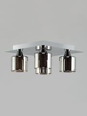 BHS Chrome Taurus 4lt Flush Ceiling Light - Image 1 of 4