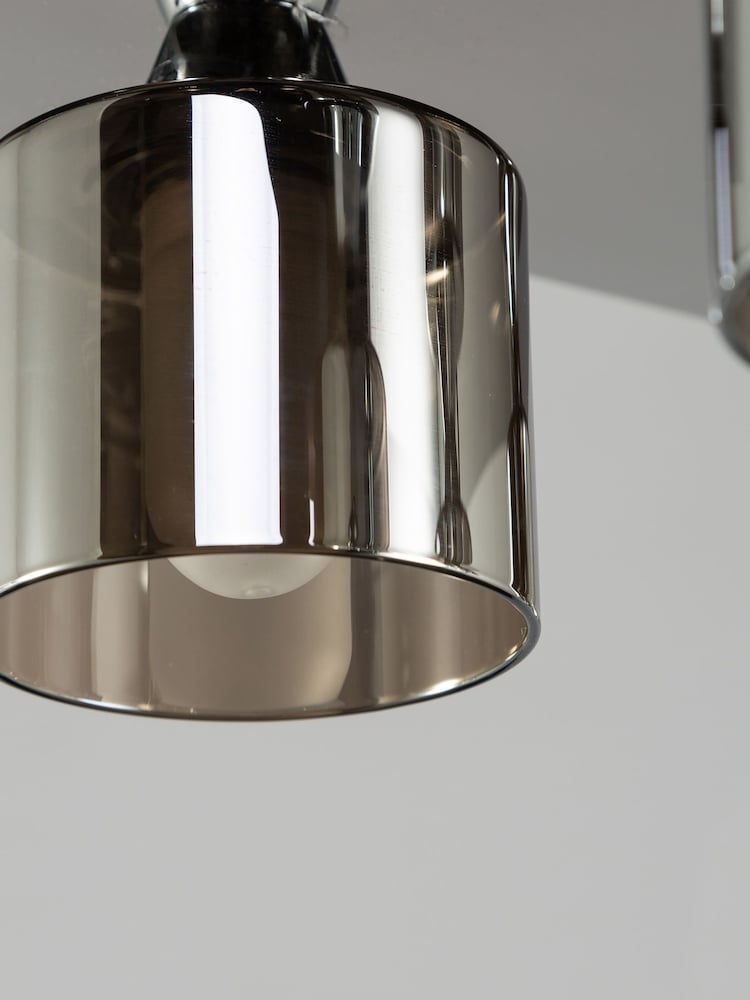 BHS Chrome Taurus 4lt Flush Ceiling Light - Image 2 of 4