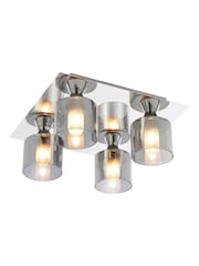 BHS Chrome Taurus 4lt Flush Ceiling Light - Image 3 of 4