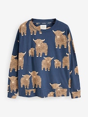Navy Blue Hamish Cotton Long Sleeve Pyjamas - Image 5 of 7