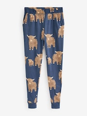 Navy Blue Hamish Cotton Long Sleeve Pyjamas - Image 6 of 7