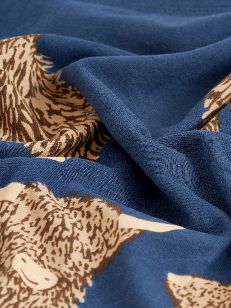 Navy Blue Hamish Cotton Long Sleeve Pyjamas - Image 7 of 7