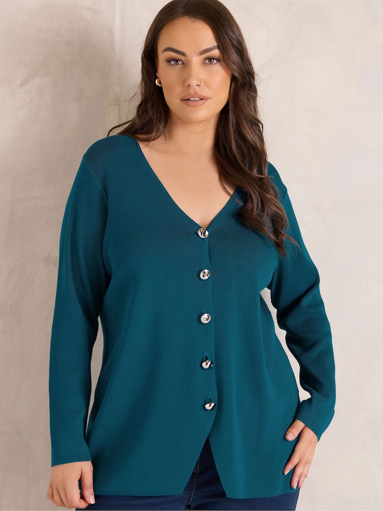Evans Green Premium Button Cardigan - Image 1 of 6 Evans Green Premium Button Cardigan - Image 1 of 6