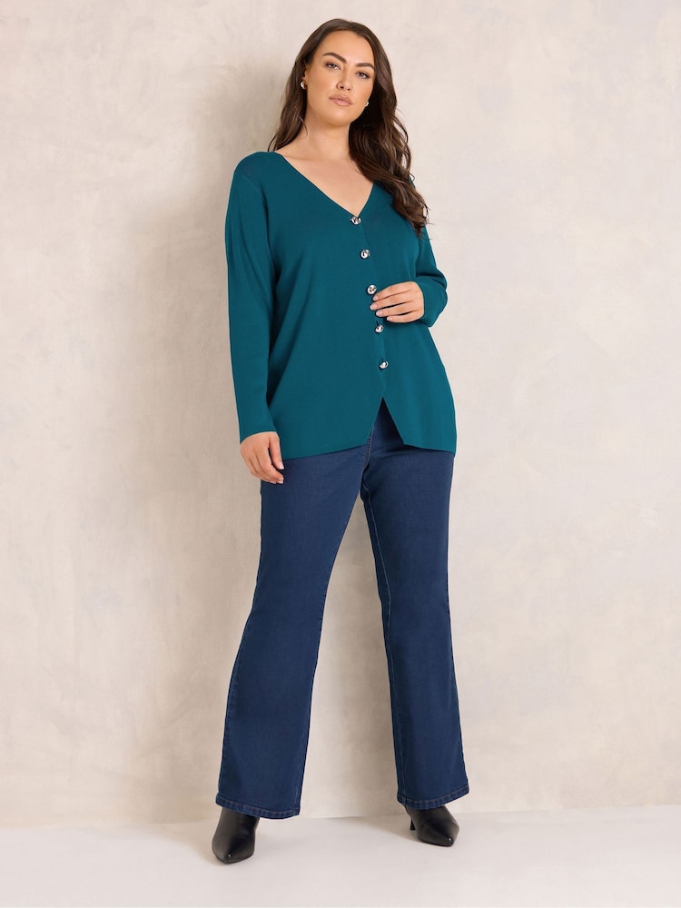 Evans Green Premium Button Cardigan - Image 2 of 6 Evans Green Premium Button Cardigan - Image 2 of 6