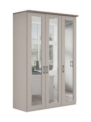 Wiemann Pebble Grey Truro Triple Mirror Semi Fitted Wardrobe - Image 2 of 3