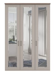 Wiemann Pebble Grey Truro Triple Mirror Semi Fitted Wardrobe - Image 3 of 3