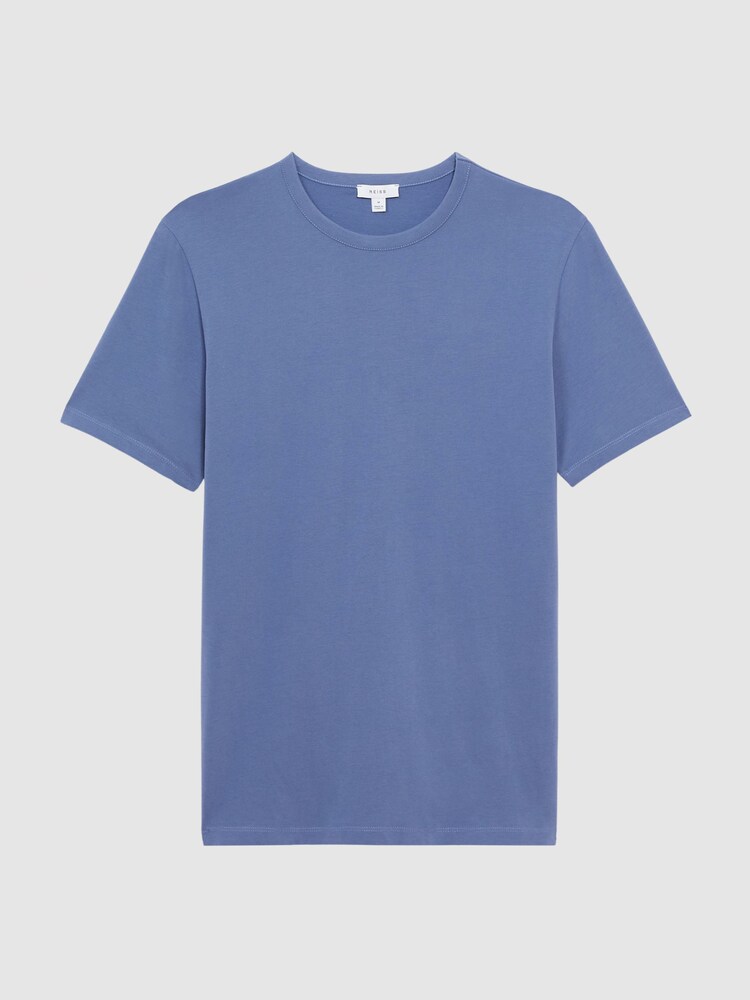 Reiss Airforce Blue Melrose Cotton Crew Neck T-Shirt - Image 2 of 5