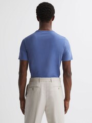 Reiss Airforce Blue Melrose Cotton Crew Neck T-Shirt - Image 4 of 5
