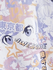 Weiß - Anime bedrucktes Grafik T-Shirt (3-16Jahre) - Bild 3 von 3