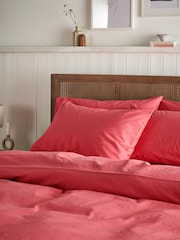 Pink Raspberry Cotton Rich Duvet Cover and Pillowcase Set - Image 2 of 4