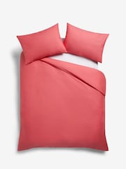 Pink Raspberry Cotton Rich Duvet Cover and Pillowcase Set - Image 3 of 4