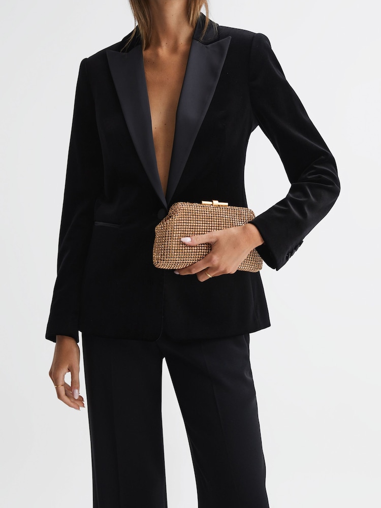 Reiss Peach Adaline Embellished Clutch Bag - Image 6 of 6