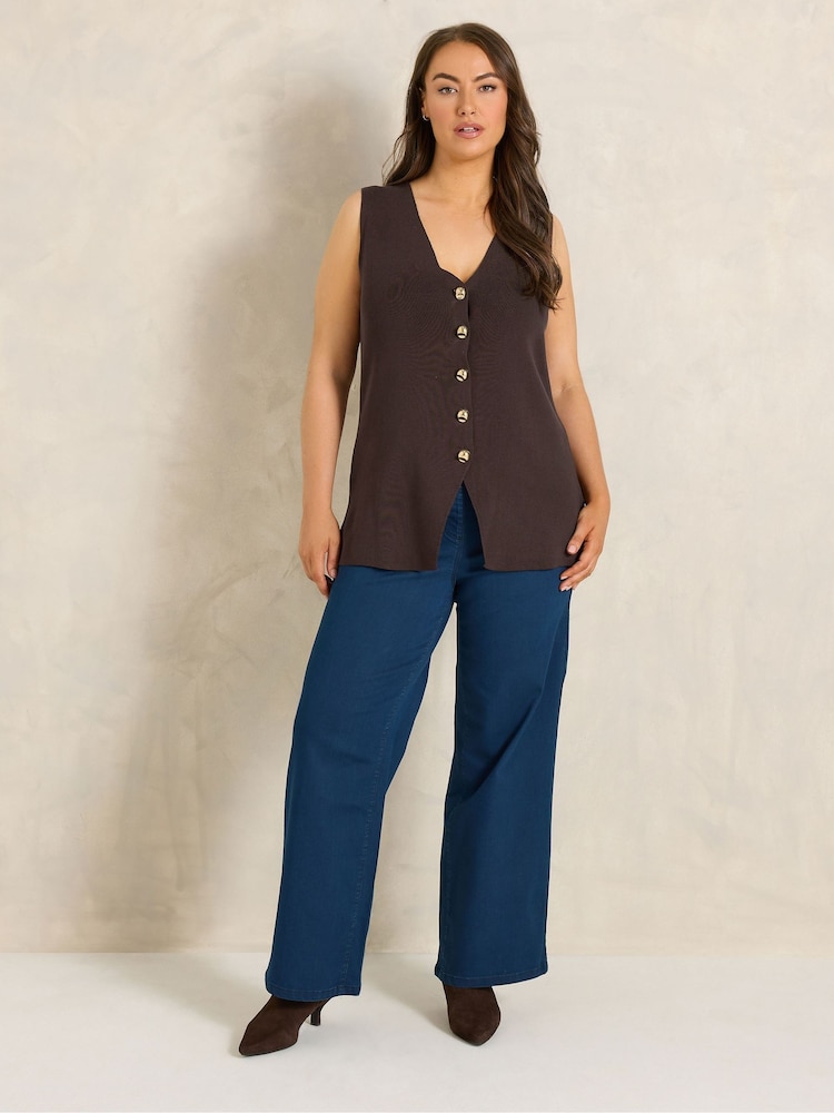 Evans Brown Knitted Waistcoat - Image 2 of 5
