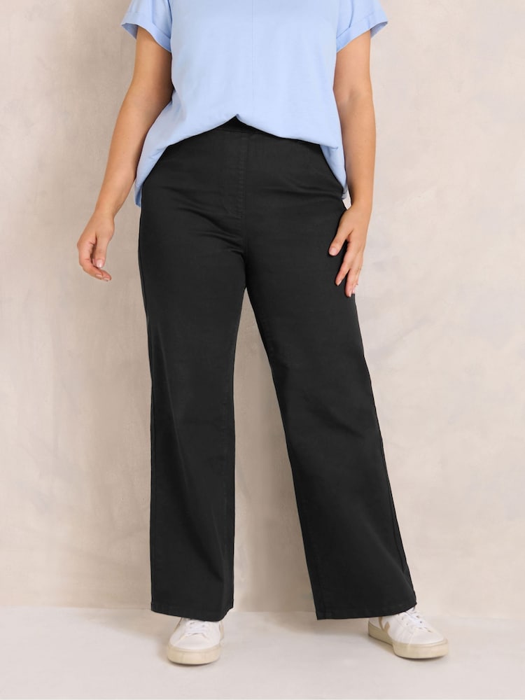 Evans Black Wide Leg Jeggings - Image 1 of 6 Evans Black Wide Leg Jeggings - Image 1 of 6