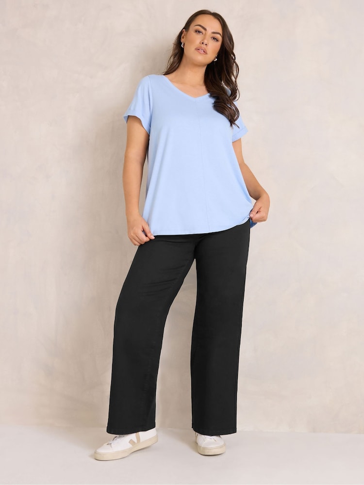 Evans Black Wide Leg Jeggings - Image 2 of 6 Evans Black Wide Leg Jeggings - Image 2 of 6